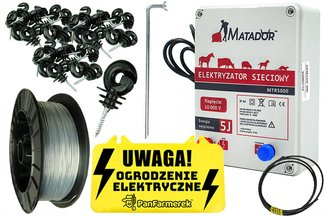 Kompletny zestaw pastuch na dziki D18 sieciowy 5J