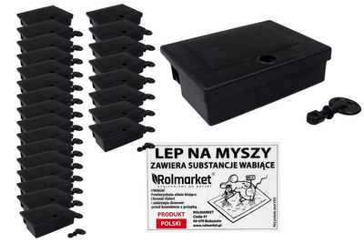 Karmnik deratyzacyjny na myszy MOUSE BOX z kluczykami 25 szt + lep na myszy Rolmarket 1 szt.