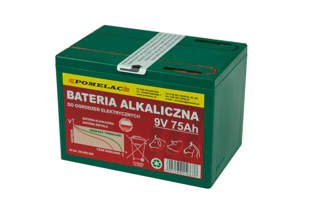 Alkaliczna bateria do elektryzatora (pastucha) 9V/75Ah