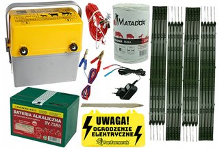 Pastuch elektryczny dla małych psów i kotów Redyk AB200 + bateria alkaliczna 75Ah - kompletny zestaw