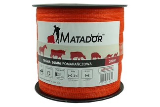 Taśma elektryczna do pastucha dla koni 2cm x 200m (pomarańczowa) Matador MTR070R