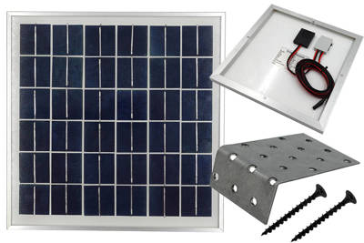 Zestaw solarny panel 10W + regulator + uchwyt
