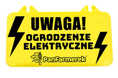 Żółta tabliczka ostrzegawcza do ogrodzeń elektrycznych